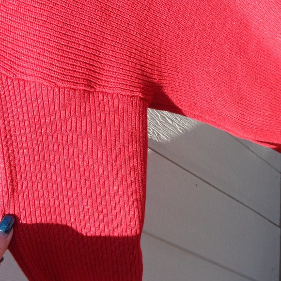 NWT Tommy Bahama OVERSIZED Red Sparkle Poncho Boxy Zip Sweater $118 Plus… - Picture 9 of 11